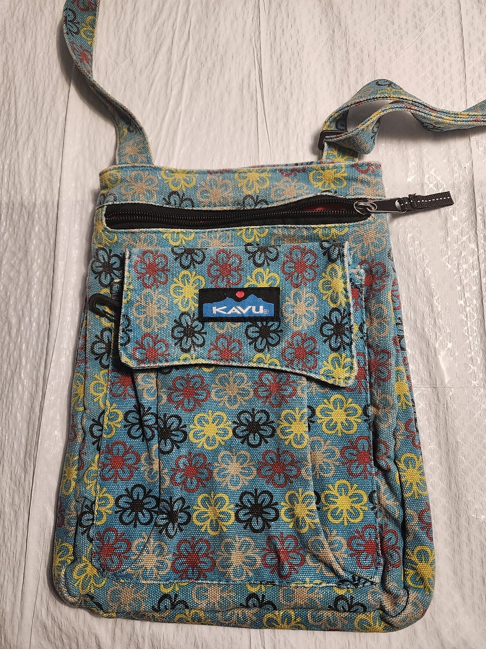 BoHo Kavu Turquoise Floral Crossbody Pouch